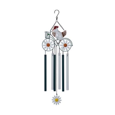 Red Shed 31.5 in. Metal Hen With Bike Windchime