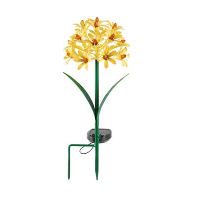 Red Shed 18 in. Solar Flower Garden Stake, Yellow