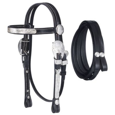 Image showing 0 th Tough1 McCoy Browband Headstall with Reins
