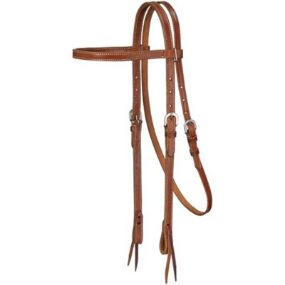 Image showing 0 th Tough1 Plain Leather Browband Headstall