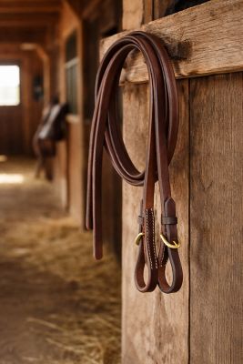 Image showing  Harness Leather Split Reins with Buckle Ends