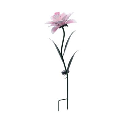 Red Shed 30 in. Solar Metal Lily Flower Stake, Pink