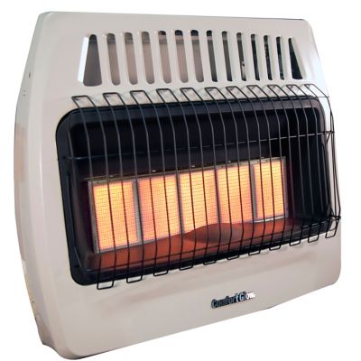 Comfort Glow Infrared Gas Wall Heater, Dual Fuel (LP or NG), 5 Plaques, 30,000 BTU