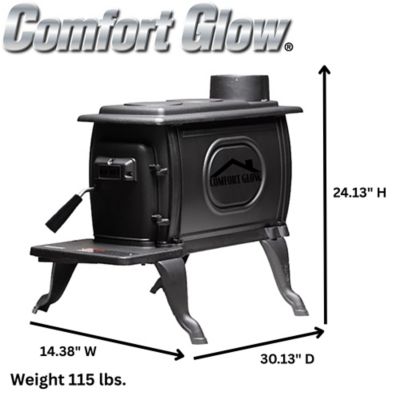 Image showing 5 th Comfort Glow 900 sq. ft. Old No. 9 Cast-Iron Log Wood Stove, CGWS900