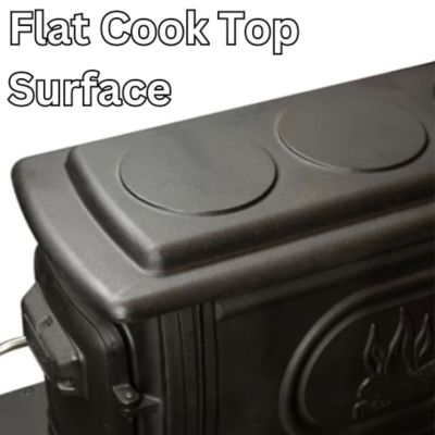 Image showing 6 th Comfort Glow 900 sq. ft. Old No. 9 Cast-Iron Log Wood Stove, CGWS900