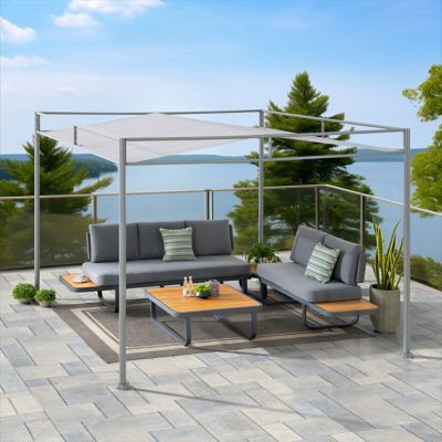 Image showing 9 th Sunjoy Outdoor Softtop Metal Pergola