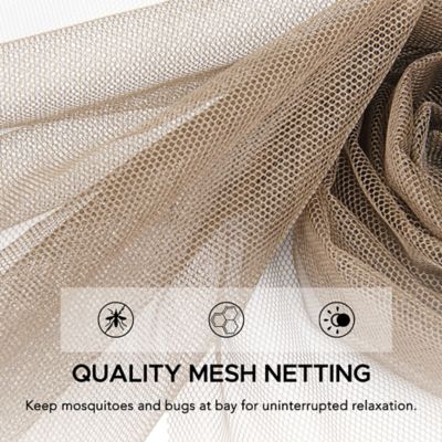 Image showing 7 th Sunjoy 8 x 8ft. Outdoor Patio Gazebo, Outdoor Backyard Modern 2-Tier Steel Frame Soft Top Gazebo with Mesh Netting