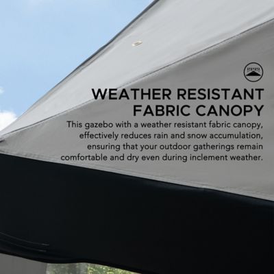 Image showing 5 th Sunjoy 8 x 8ft. Outdoor Patio Gazebo, Outdoor Backyard Modern 2-Tier Steel Frame Soft Top Gazebo with Mesh Netting