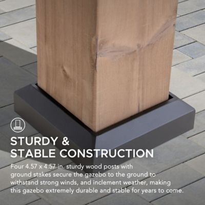 Image showing 7 th Sunjoy Outdoor Wooden Frame Hardtop Gazebo