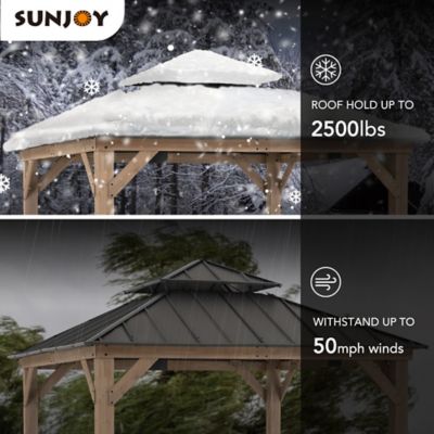 Image showing 9 th Sunjoy Outdoor Wooden Frame Hardtop Gazebo
