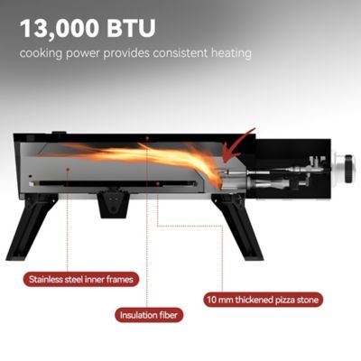 Image showing 6 th Royal Gourmet Portable Gas Pizza Oven with Pizza Stone