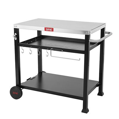 Image showing  3-Shelf Outdoor Grill Table, Outdoor Pizza Oven Table, Movable Grill Cart with Wheels, Indoor & Outdoor Cooking Station