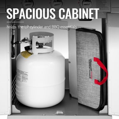 Image showing 7 th Royal Gourmet Premium 3-Burner Stainless Steel Gas Grill with Side Burner, 30,000 BTU Cabinet Style Propane Grill