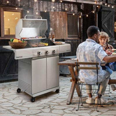 Image showing 9 th Royal Gourmet Premium 3-Burner Stainless Steel Gas Grill with Side Burner, 30,000 BTU Cabinet Style Propane Grill
