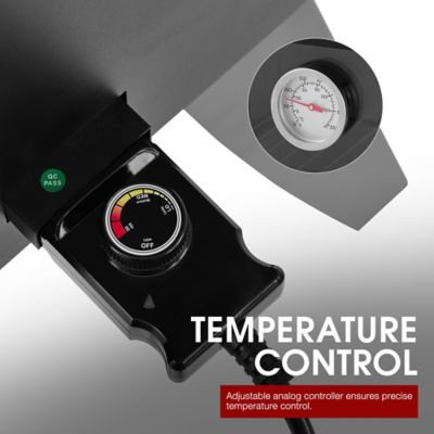 Image showing 5 th Royal Gourmet Analog Electric Smoker With 3 Chrome-Plated Smoking Racks, Clear Viewing Window, 1350 W Output