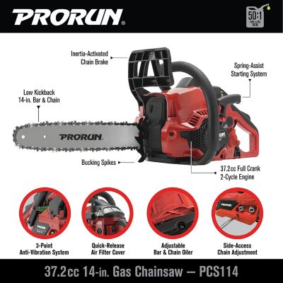 Image showing  37.2 cc 14 in. Gas-Powered 2-Cycle Chainsaw
