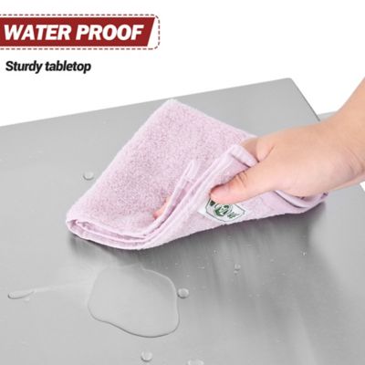 Image showing  Movable Dining Cart With Storage Cabinet, Side Shelf Tool Hooks & Inner Shelves