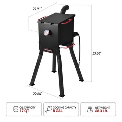 Image showing  Outdoor Propane Deep Fryer with 2 Frying Baskets, Lid & Thermometer, 54,000 BTU Output