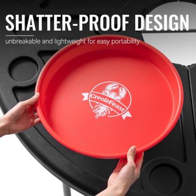 Image showing  Plastic Crawfish Plates, Set of 6, Heavy Duty Plastic Plates