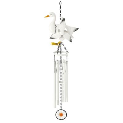 Red Shed 40 in. Duck Spinning Wind Chime, White