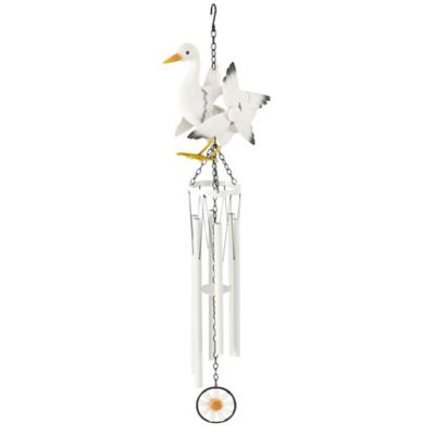 Image showing  40 in. Duck Spinning Wind Chime, White