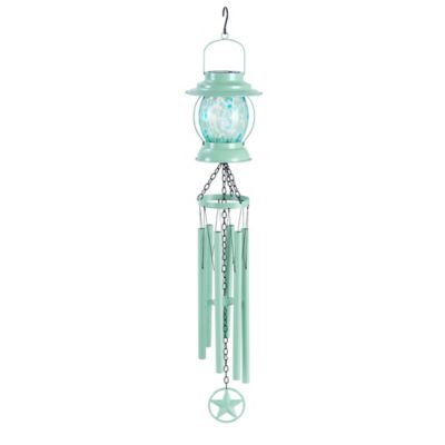Red Shed 40 in. Solar Colored Glass Wind Chime, Mint
