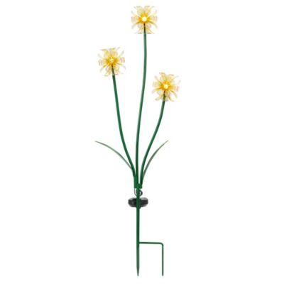 Red Shed 33 in. Solar Triple Flower Garden Stake