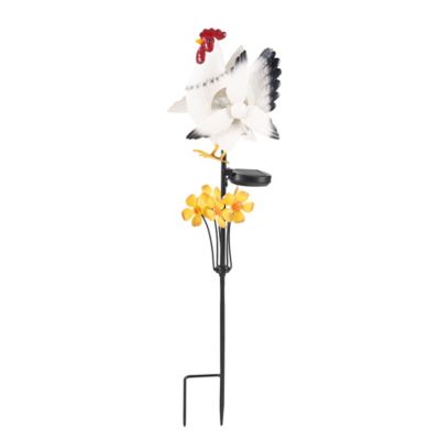 Image showing  33 in. Solar Rooster Spin Garden Stake