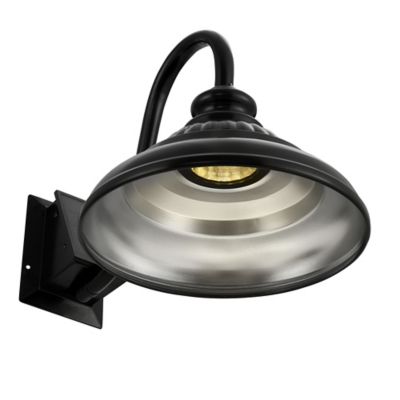 Image showing  15 in. Solar Barn Lamp, Black