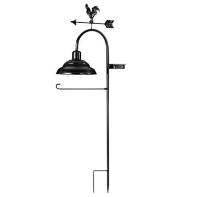 Red Shed 48 in. Solar Rooster Flag Stake, Black