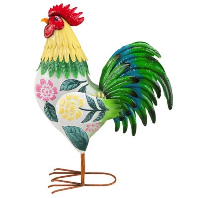Red Shed Indoor/Outdoor Metal Floral Hen Statue, 24 in.