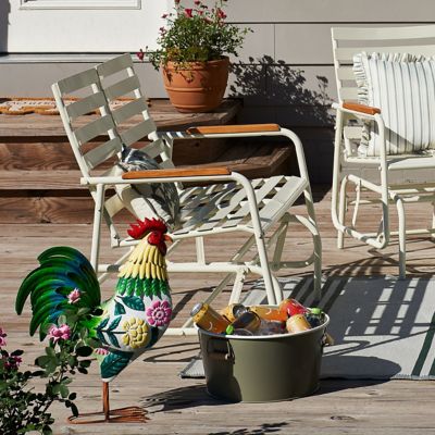 Image showing  Indoor/Outdoor Metal Floral Hen Statue, 24 in.