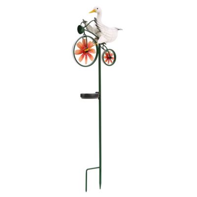 Image showing  33 in. Solar Duck with Bike Garden Stake