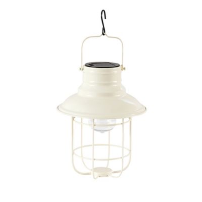 Red Shed 10 in. Metal Solar Lantern, Cream