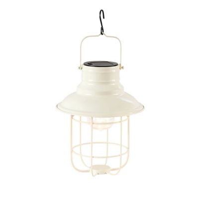 Image showing  10 in. Metal Solar Lantern, Cream