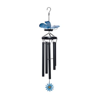 Image showing  31.5 in. Metal Butterfly Wind Chime, Blue