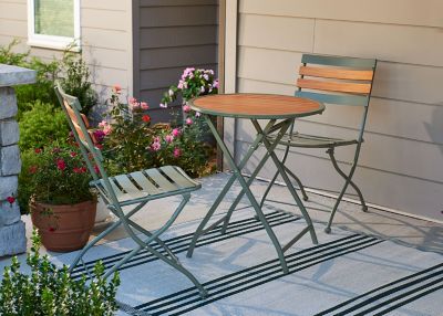 Image showing  Riverside Wooden and Metal Folding Patio Chair