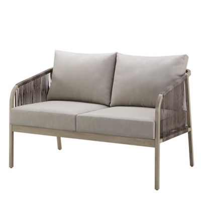 Red Shed 47 in. 2-Seater Wicker Loveseat Sofa with Cushions