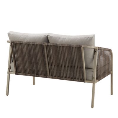 Image showing  47 in. Hanford 2-Seater Wicker Loveseat Sofa with Cushions