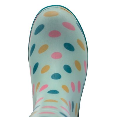 Image showing  Women's Polka Dot Print Tall Waterproof Rain Boots, Green