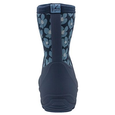 Image showing 2 th Blue Mountain Women's Daisy Print Mid Waterproof Rubber Boots, Black