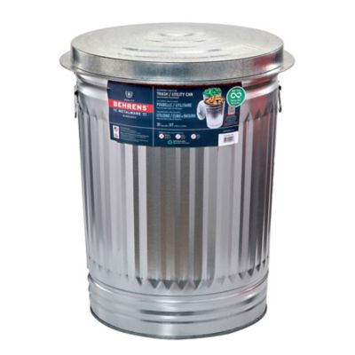 Behrens 31 gal. Galvanized Steel Trash Can with Lid