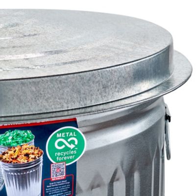 Image showing  31 gal. Galvanized Steel Trash Can with Lid