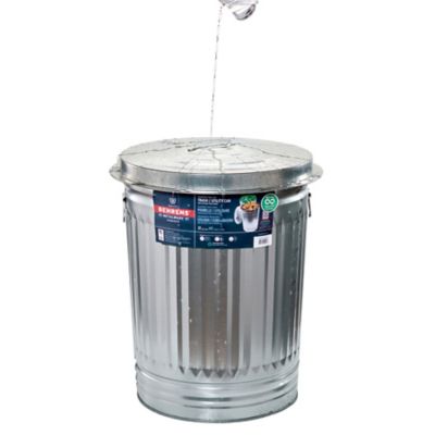 Image showing  31 gal. Galvanized Steel Trash Can with Lid