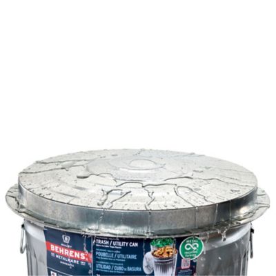 Image showing  31 gal. Galvanized Steel Trash Can with Lid
