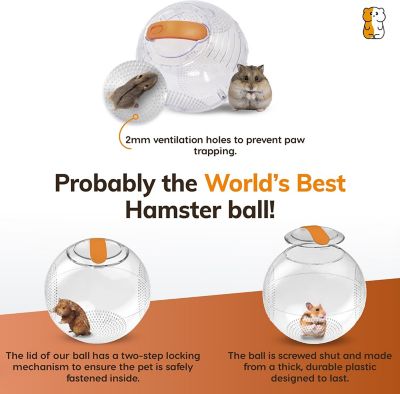 Image showing  7 in. Roam Clear Hamster Ball - Unique Dwarf & Small Animal Exercise Ball - Safe, Breathable Pet Care