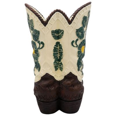 Image showing  Cowboy Boots Resin Planter, 12 in.