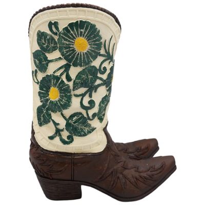 Image showing  Cowboy Boots Resin Planter, 12 in.