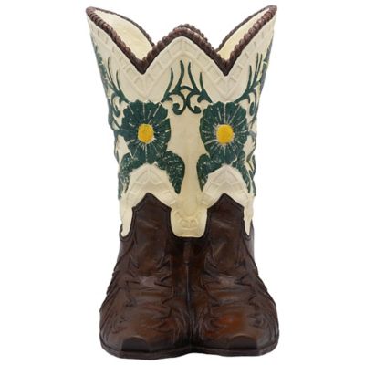 Image showing  Cowboy Boots Resin Planter, 12 in.
