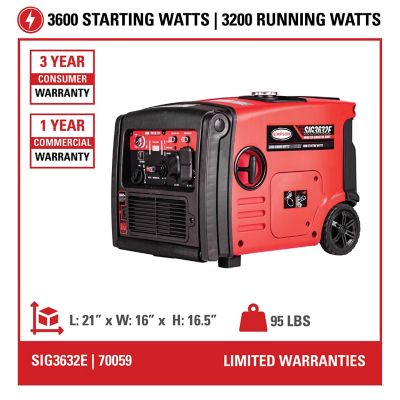 Image showing  Inverter Generator 3600/3200 Watt Portable Generator 50-state compliant